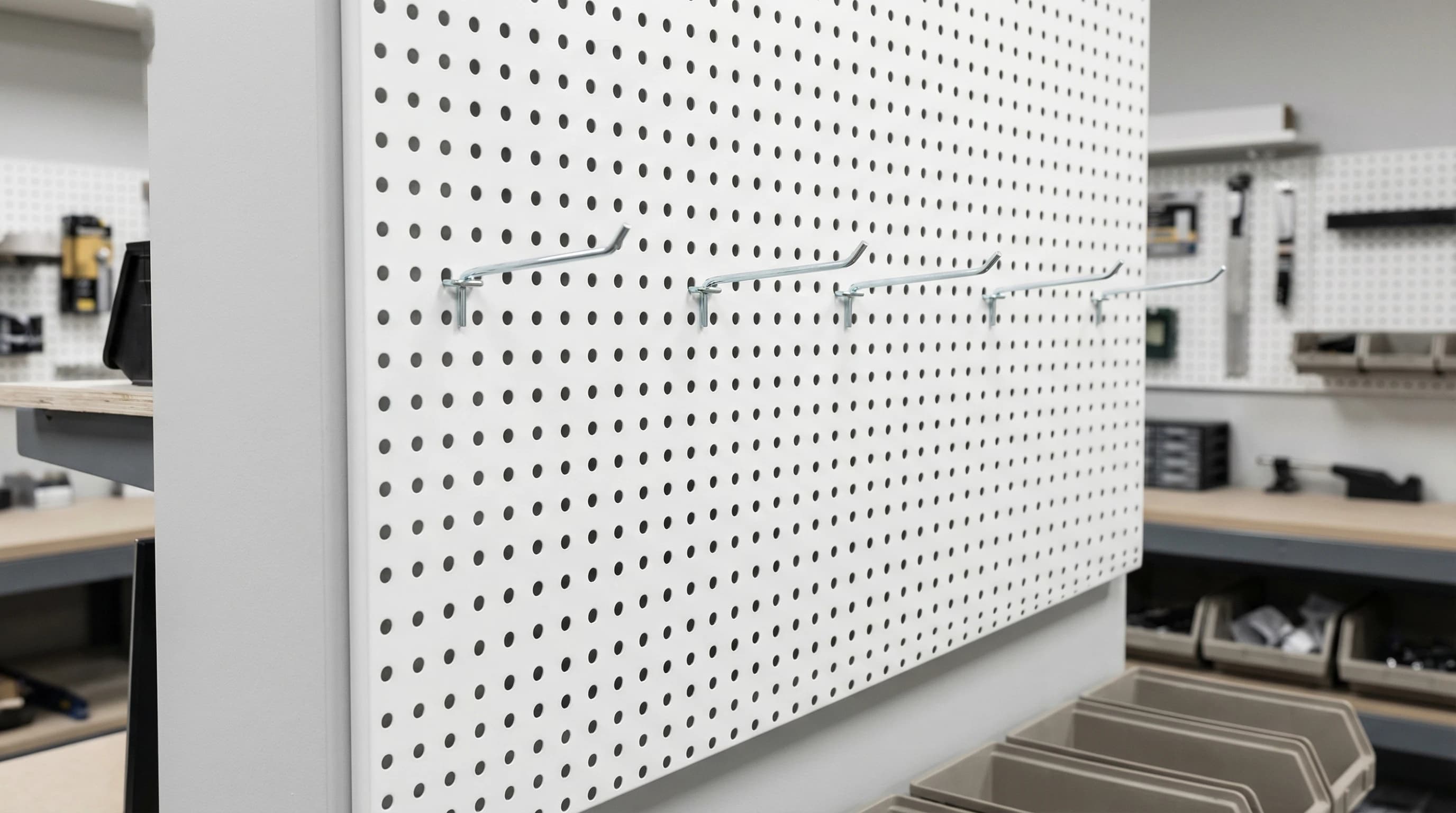 Pegboard Back Panel – White